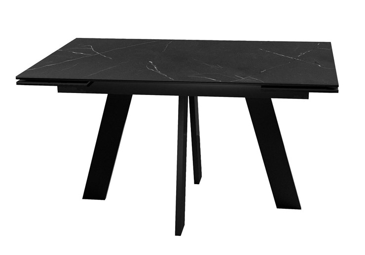 Раздвижной стол DikLine SKM140 Керамика Черный мрамор/подстолье черное/опоры черные (2 уп.) в Липецке - изображение 5
