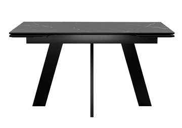 Раздвижной стол DikLine SKM140 Керамика Черный мрамор/подстолье черное/опоры черные (2 уп.) в Липецке