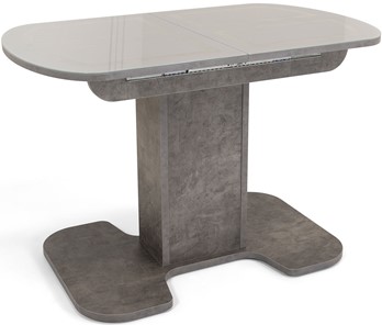 Кухонный стол раздвижной Киото-1 (ноги серый камень, серебро/серый камень) в Липецке