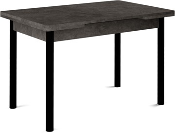 Кухонный стол раздвижной Милан-1 EVO, ноги металлические черные, серый камень в Липецке