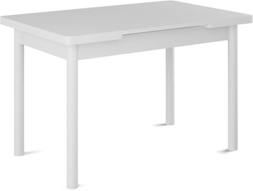 Обеденный раздвижной стол Милан-2 EVO, ноги белые, белый цемент в Липецке