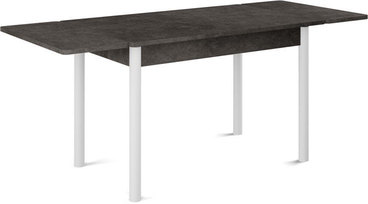 Кухонный стол раздвижной Милан-2 EVO, ноги белые, серый камень в Липецке - изображение 1