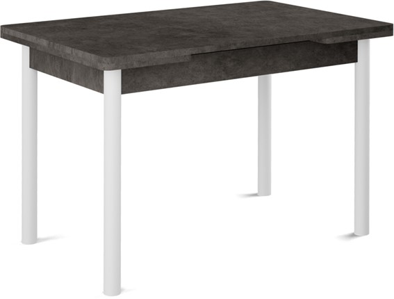 Кухонный стол раздвижной Милан-2 EVO, ноги белые, серый камень в Липецке - изображение