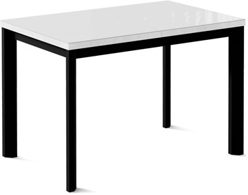 Кухонный стол раздвижной Нагано-1G (ноги черные, стекло cristal/белый цемент) в Липецке