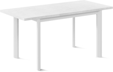 Кухонный стол раскладной Нагано-1L (ноги металлические белые, белый цемент) в Липецке - предосмотр 1