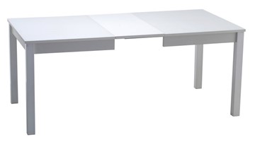 Обеденный раздвижной стол Нагано-2 стекло белое opti (хром-лак) в Липецке - предосмотр 1