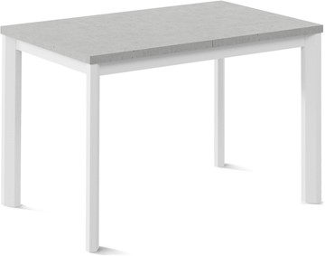 Кухонный стол раскладной Нагано-3L (ноги металлические белые, светлый цемент) в Липецке
