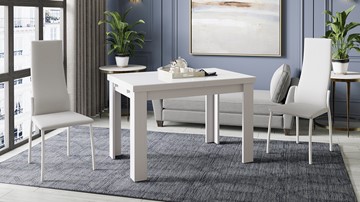 Обеденный раздвижной стол Норман тип 1, цвет Белый/Стекло белый глянец в Липецке - предосмотр 3