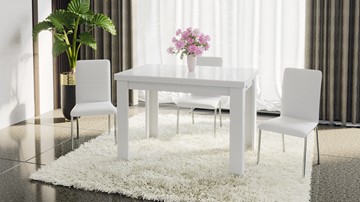 Обеденный раздвижной стол Норман тип 1, цвет Белый/Стекло белый глянец в Липецке - предосмотр 4
