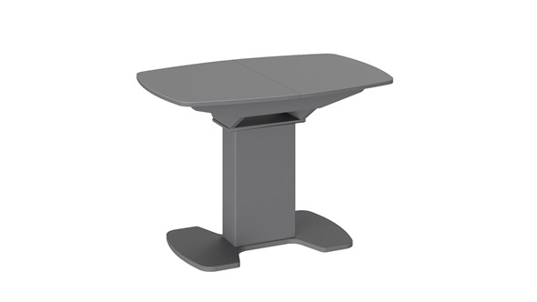 Кухонный стол раскладной Портофино (СМ(ТД)-105.01.11(1)), цвет Серое/Стекло серое матовое LUX в Липецке - изображение