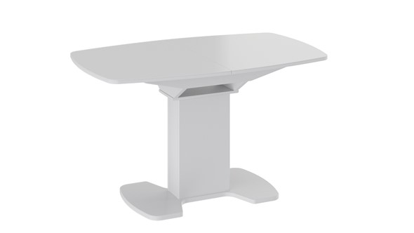 Стол раздвижной Портофино (СМ(ТД)-105.02.11(1)), цвет Белый глянец/Стекло белое в Липецке - изображение