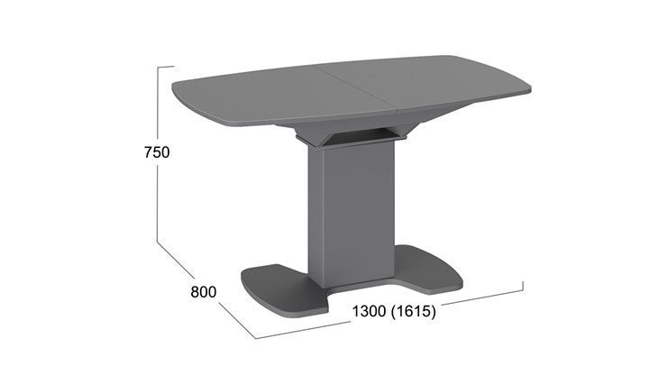 Обеденный раздвижной стол Портофино (СМ(ТД)-105.02.11(1)), цвет Серое/Стекло серое матовое LUX в Липецке - изображение 1