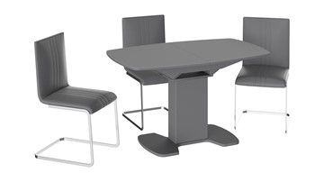 Обеденный раздвижной стол Портофино (СМ(ТД)-105.02.11(1)), цвет Серое/Стекло серое матовое LUX в Липецке - предосмотр 2