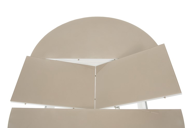 Раздвижной стол Ривьера исп. круг хром №5 (стекло белое/черный) в Липецке - изображение 4