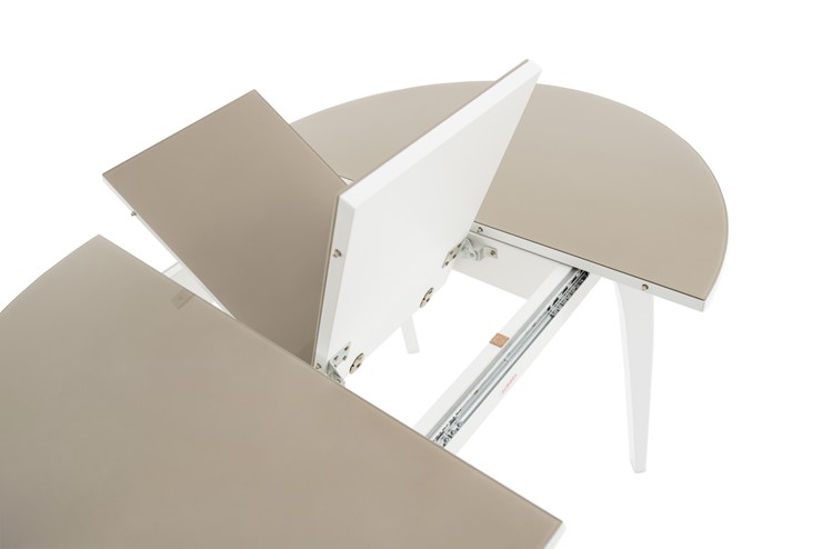 Раздвижной стол Ривьера исп. круг хром №5 (стекло белое/черный) в Липецке - изображение 5