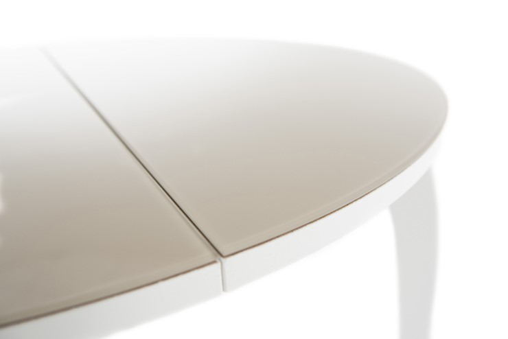 Раздвижной стол Ривьера исп. круг хром №5 (стекло белое/черный) в Липецке - изображение 6