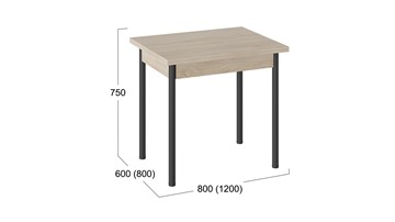 Раздвижной стол Родос тип 2 с опорой d40 (Черный муар/Дуб Сонома) в Липецке - предосмотр 2