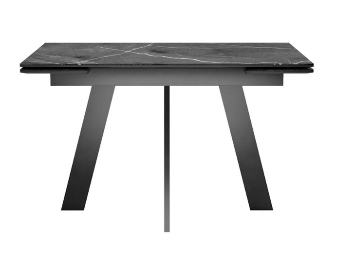 Кухонный стол раскладной SKM 120, керамика черный мрамор/подстолье черное/ножки черные в Липецке - изображение 2