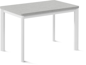 Кухонный стол раскладной Токио-2L (ноги металлические белые, светлый цемент) в Липецке