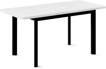 Обеденный раздвижной стол Токио-2L (ноги металлические черные, белый цемент) в Липецке - предосмотр 1
