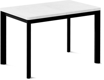 Обеденный раздвижной стол Токио-2L (ноги металлические черные, белый цемент) в Липецке - предосмотр