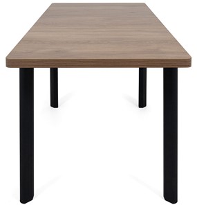 Кухонный стол раздвижной Токио-2L (ноги металлические черные, дуб табако) в Липецке - предосмотр 5