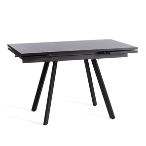 Кухонный стол раскладной VIGO ЛДСП/HPL/металл,120x80x30х30х75 см, Мрамор чёрный/чёрный арт.19730 в Липецке