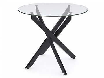 Кухонный обеденный стол Dikline R900 стекло/ножки черный металл в Липецке - предосмотр