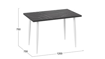 Кухонный стол Невада ДП1-02-08 (Черный мрамор/Белый) в Липецке - предосмотр 3