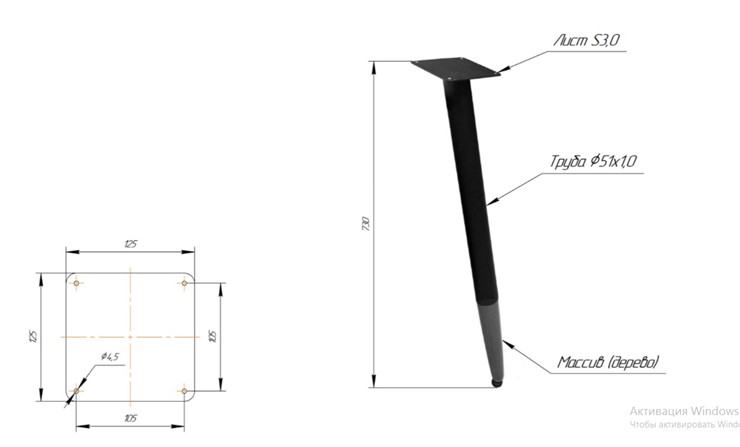 Стол кухонный SHT-TU12 (3 шт.)/ТT8 60/60 (черный/темный орех/прозрачный лак/коричневая сепия) в Липецке - изображение 1