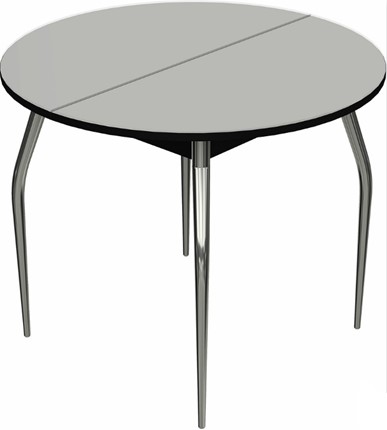 Раздвижной стол Ривьера исп. круг хром №5 (стекло белое/черный) в Липецке - изображение