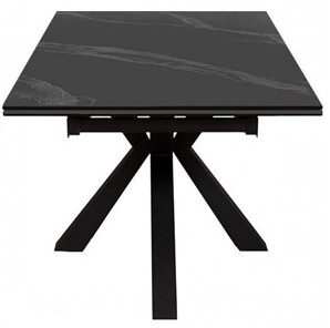 Стол обеденный раздвижной DikLine SFE140 Керамика Черный мрамор/подстолье черное/опоры черные (2 уп.) в Липецке - предосмотр 2