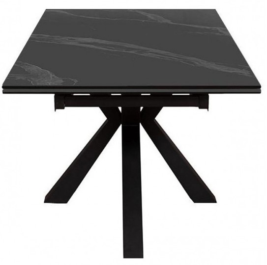Стол обеденный раздвижной DikLine SFE140 Керамика Черный мрамор/подстолье черное/опоры черные (2 уп.) в Липецке - изображение 2