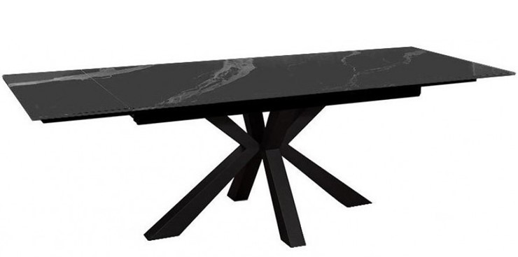 Стол обеденный раздвижной DikLine SFE140 Керамика Черный мрамор/подстолье черное/опоры черные (2 уп.) в Липецке - изображение 3