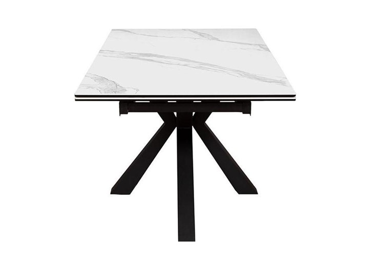Стол раздвижной DikLine SFE160 Керамика Белый мрамор/подстолье черное/опоры черные (2 уп.) в Липецке - изображение 3