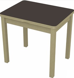 Кухонный стол раскладной Бари дерево №8 (стекло коричневое/дуб выбеленный) в Липецке