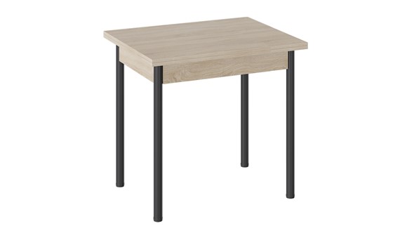 Раздвижной стол Родос тип 2 с опорой d40 (Черный муар/Дуб Сонома) в Липецке - изображение