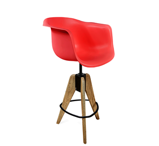 Барный стул SHT-ST31/S92 (красный/брашированный коричневый/черный муар) в Липецке