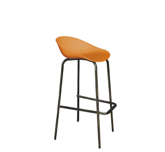 Барный стул SHT-ST19/S29 (оранжевый/черный муар/золотая патина) в Липецке