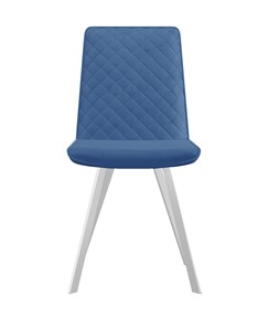Обеденный стул 202, микровелюр B8 blue, ножки белые в Липецке - предосмотр 1