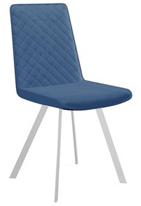 Обеденный стул 202, микровелюр B8 blue, ножки белые в Липецке - предосмотр