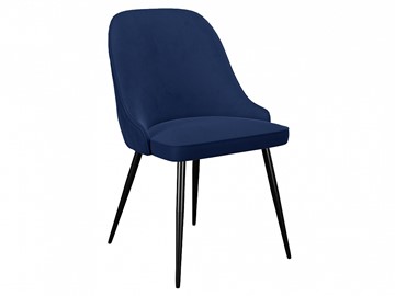Обеденный стул 256, микровелюр К17 синий, ножки черные в Липецке