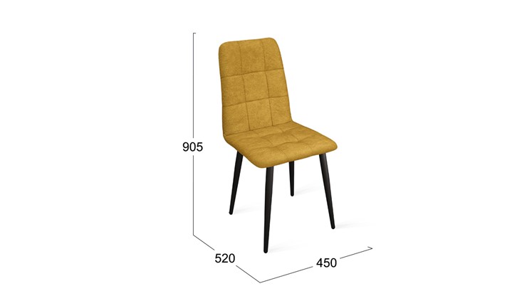Обеденный стул Аспен К1С (Черный муар/Микровелюр Duna Curcuma) в Липецке - изображение 5