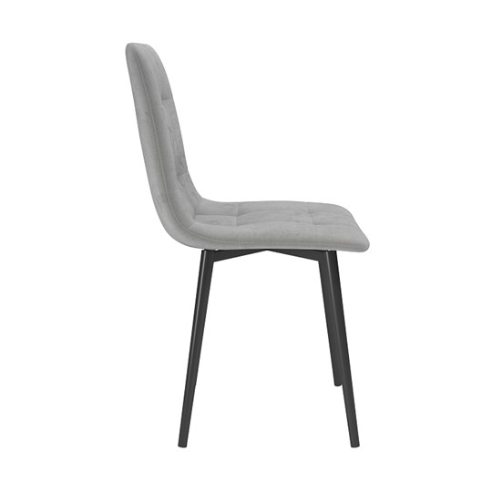 Кухонный стул Белла, велюр тенерифе грей/Цвет металл черный в Липецке - изображение 2