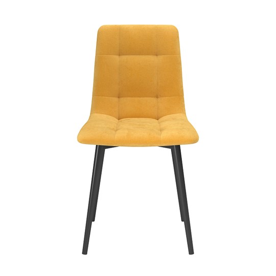 Обеденный стул Белла, велюр тенерифе куркума/Цвет металл черный в Липецке - изображение 1