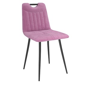 Кухонный стул Брандо, велюр тенерифе розовый/Цвет металл черный в Липецке