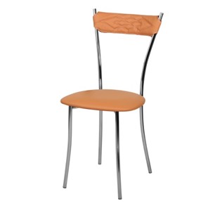Кухонный стул Хлоя Софт СРП-087С Люкс хром  Экотекс оранжевый в Липецке