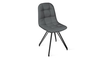 Обеденный стул Райс К4 (Черный муар/Кож.зам Polo Graphite) в Липецке