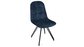 Обеденный стул Райс К4 (Черный муар/Микровелюр Wellmart Blue) в Липецке