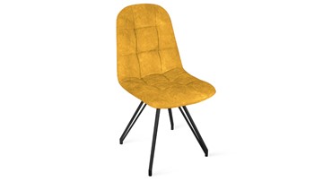 Обеденный стул Райс К4 (Черный муар/Микровелюр Wellmart Yellow) в Липецке